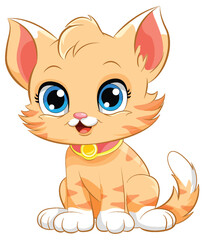 Little Cute Cat Cartoon Character