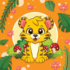 Baby Tiger Cartoon Character