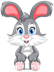 Cute Rabbit Cartoon Character Vector