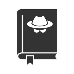 Vector illustration of hacker book icon in dark color and transparent background(PNG).