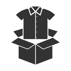 Vector illustration of clothes box icon in dark color and transparent background(PNG).