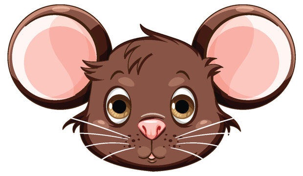 Cute mouse cartoon head isolated