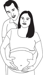 Pregnant Women With Husband,Couple 