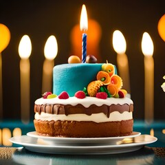 birthday cake with candles