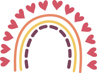 Colorful Delight: Enchanting Organic Rainbow Illustration Decorative Vector