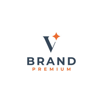 initial letter v star real estate logo
