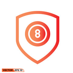 Billiards shield icon design vector graphic of template, sign and symbol