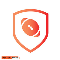 Foodball shield icon design vector graphic of template, sign and symbol