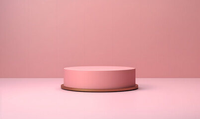 3D Podium Minimalist Cylinder Pedestal Product Display Presentation Geometric Platform Stage Pastel Background