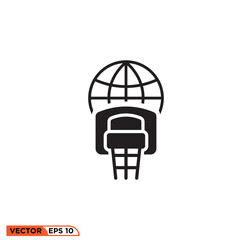 World basketball icon design vector graphic of template, sign and symbol