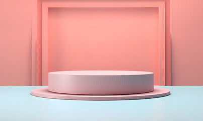 3D Podium Minimalist Cylinder Pedestal Product Display Presentation Platform Stage 