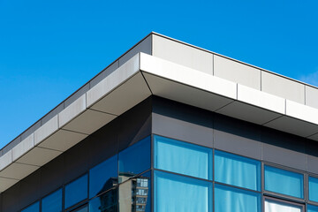 Obraz premium Close-up of modern city business buildings