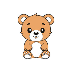 Obraz na płótnie Canvas Cute Baby Bear illustration vector drawing