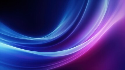 Fototapeta premium Dark Neon Blue Background. Abstract glow blurry light waves