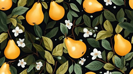 beautiful seamless pattren of pear fruit