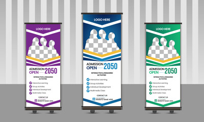 Admission open 2050 Rollup bannner design.