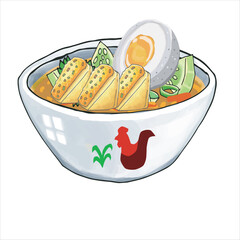 Tofu and eggs cartoon