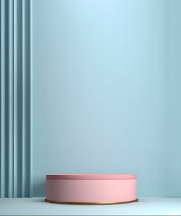 3D Podium Minimalist Cylinder Pedestal Product Display Presentation Platform Stage 