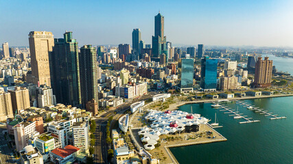 Fototapeta na wymiar Aerial view of Kaohsiung city , Taiwan.