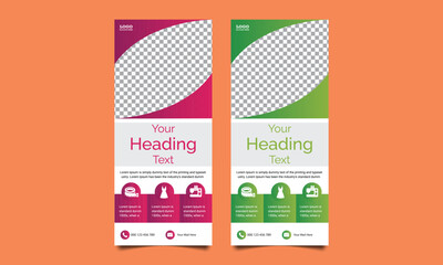 Naklejka premium Corporate rollup banner design template. digital marketing agency rollup banner. 