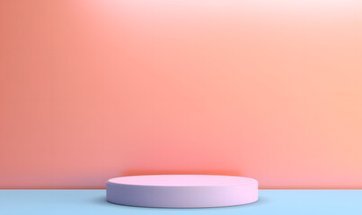 3D Podium Minimalist Cylinder Pedestal Product Display Presentation Platform Stage 