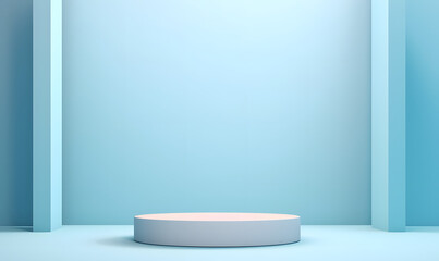 3D Podium Minimalist Cylinder Pedestal Product Display Presentation Platform Stage 