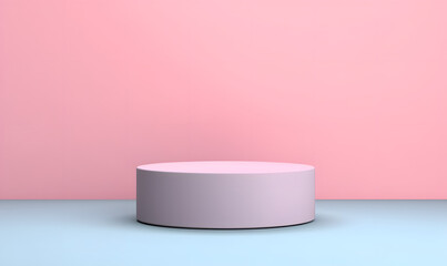 3D Podium Minimalist Cylinder Pedestal Product Display Presentation Platform Stage 