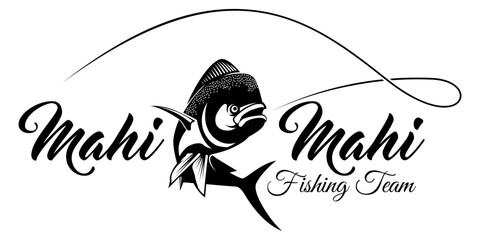 fishing logo Mahi mahi fish isolated background. modern vintage rustic logo design
