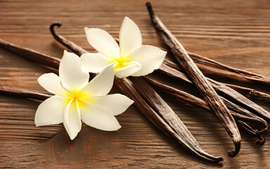 Fototapeta na wymiar Vanilla flower with branches MADE OF AI