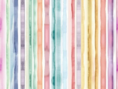 Abstract watercolor background, pastel rainbow color stripes