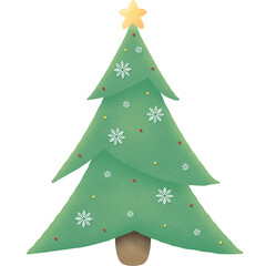 Christmas tree decorations in winter 