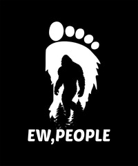 Bigfoot logo I hate people Sasquatch tshirt design