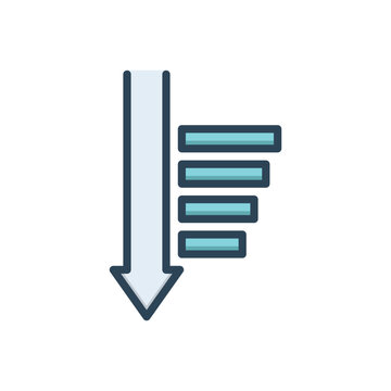 Color illustration icon for sorted