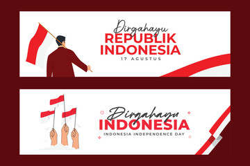 Indonesia independence day banner design template