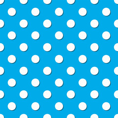 Polka dot seamless pattern, light blue polka dot vector background.