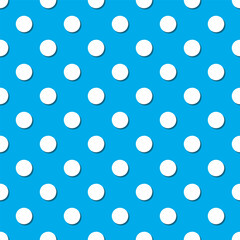Polka dot seamless pattern, light blue polka dot vector background.