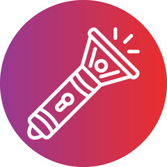Vector Design Police Flashlight Icon Style