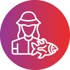 Vector Design Fisherwoman Icon Style