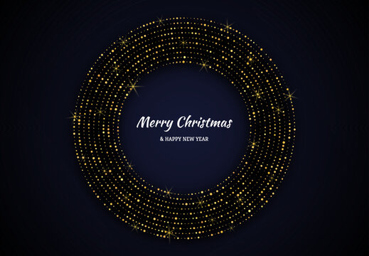 Merry Christmas of gold glitter pattern