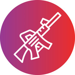 Vector Design Assault Rifle Icon Style