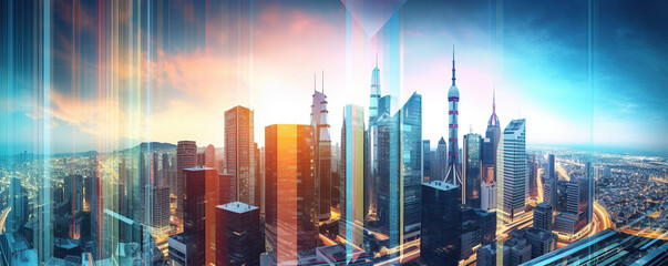 futuristic cityscape abstract background 