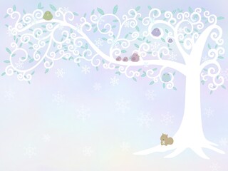 木の背景　冬-④