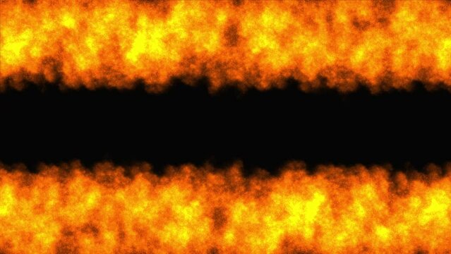 Fire flame at top and flip down. 2D computer rendering motion graphic