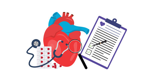 Cardiovascular heart diagnostics concept vector illustration