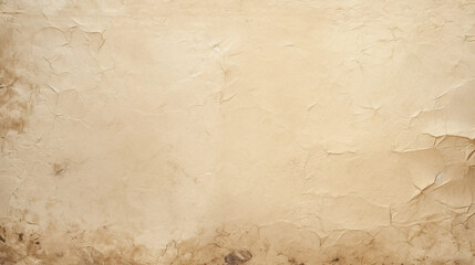 A close - up shot of cream paper with old grunge retro rustic textures background, Generative AI	
