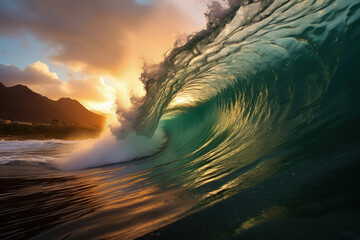 Captivating Scenic View of Waves and the Sky. Generative AI, Generative AI