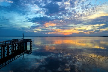 Beautiful sunset on the Eastern shore of Mobile Bay
