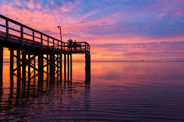 Fototapeta na wymiar Beautiful sunset on the Eastern shore of Mobile Bay