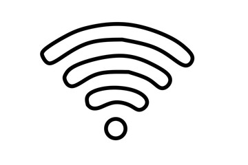 Minimalist WiFi symbol illustration, representing wireless internet connection and digital communication. Perfect for technology themes, apps, and network designs.