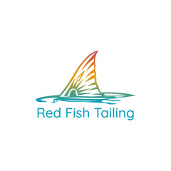 Red fishtail logo, suitable for the restaurant industry, fishermen, big fish fishing spots or anything related to the logo.